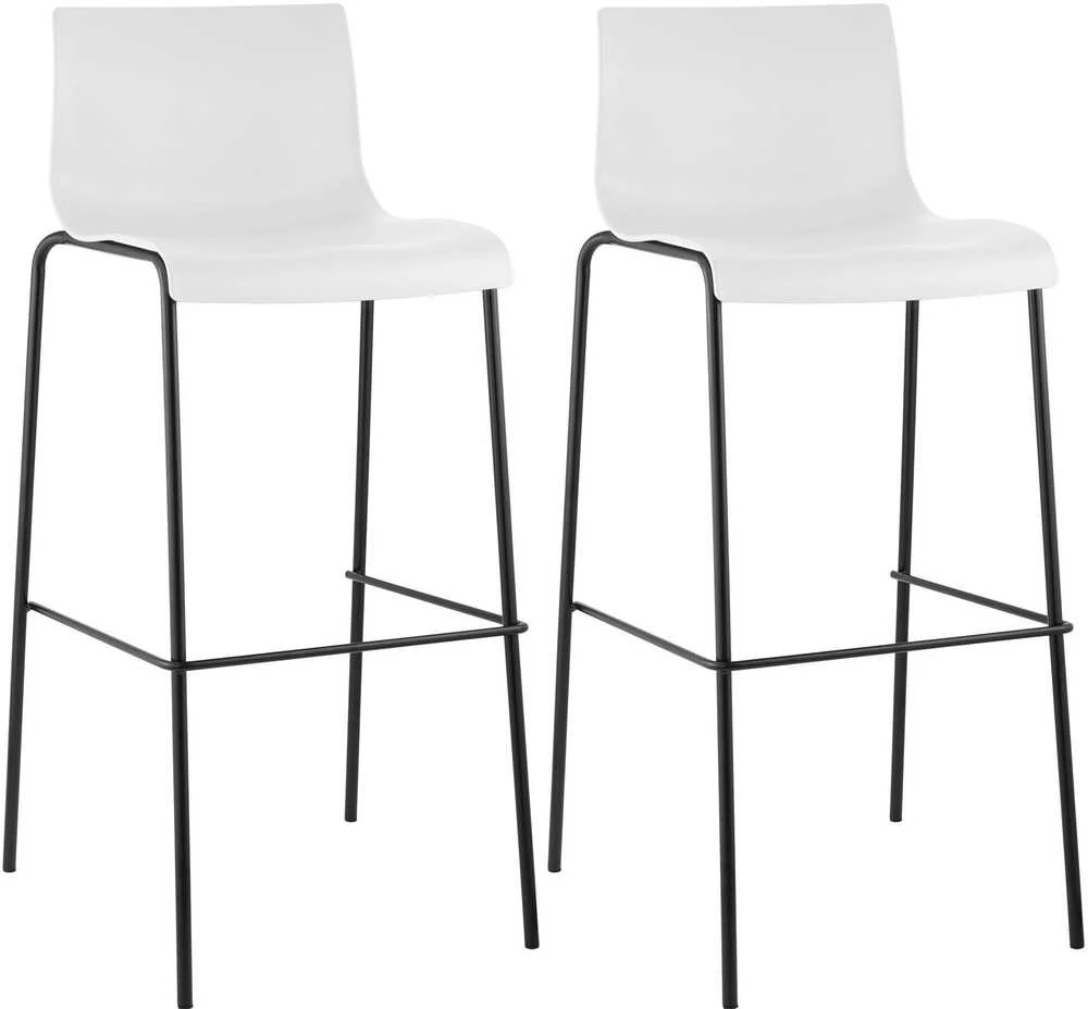 Mville 2 baro kėdžių rinkinys HOVER plastikinis 4 kojų rėmas baltas, juodas