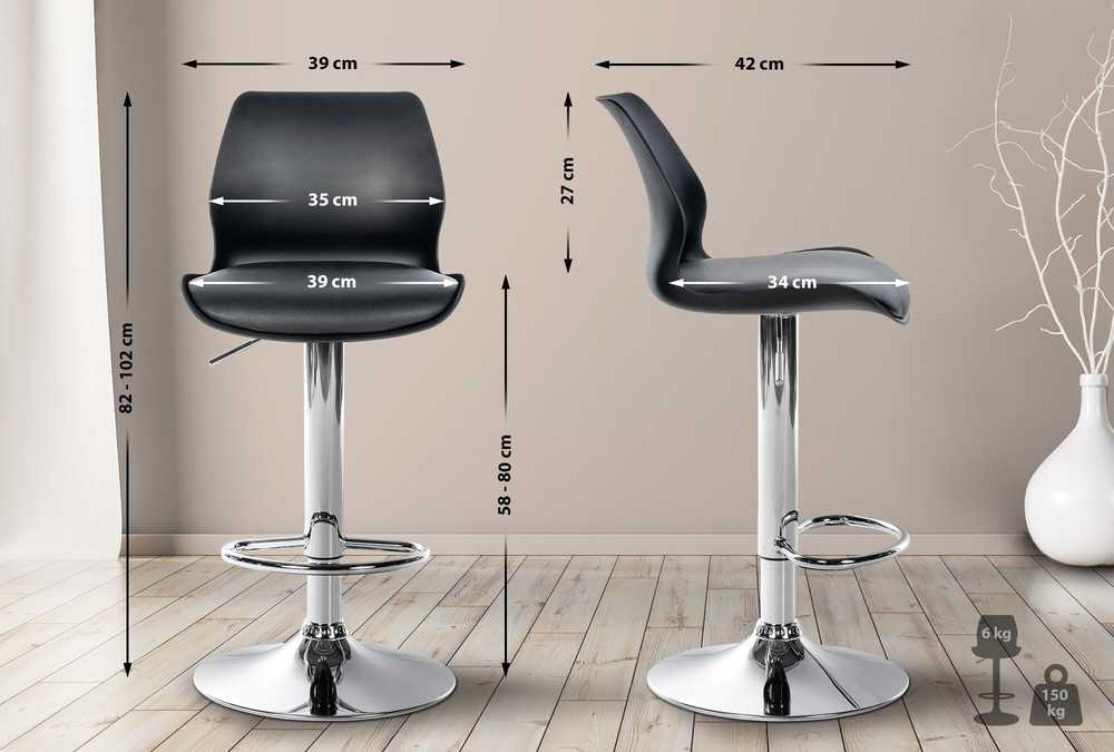 Mville 2 "Gilbert" plastikinių baro kėdžių rinkinys