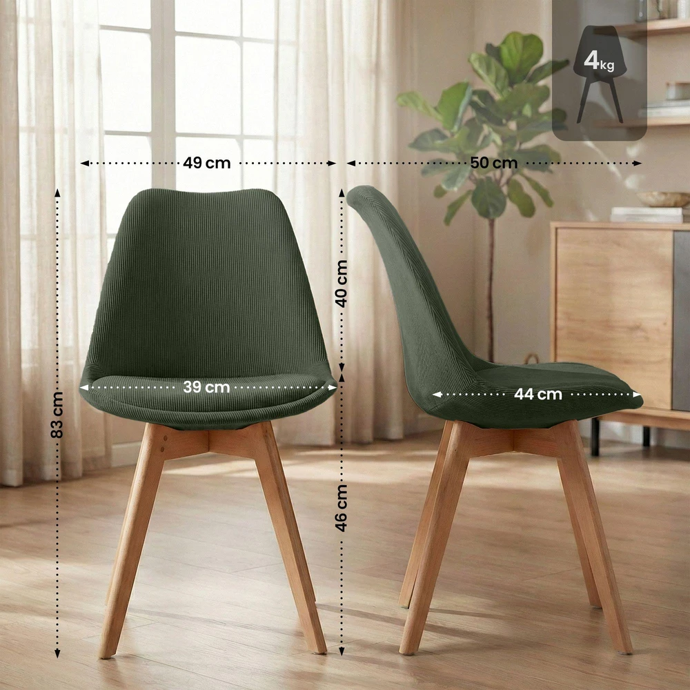 Mville 4 "Linares Cord" kėdžių rinkinys