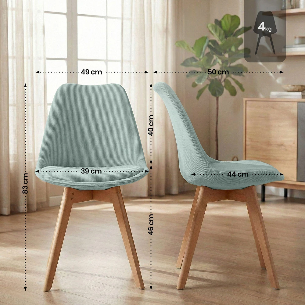 Mville 4 "Linares Cord" kėdžių rinkinys