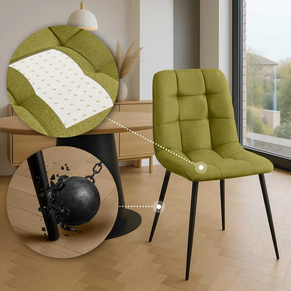 Mville 4 vnt. valgomojo kėdžių rinkinys „Antibes“ audinys