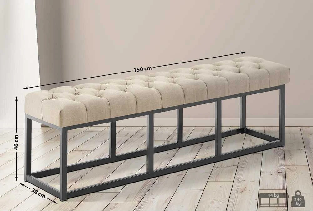 Mville Suoliukas CLP Amun, audinys, 150 cm, taupe