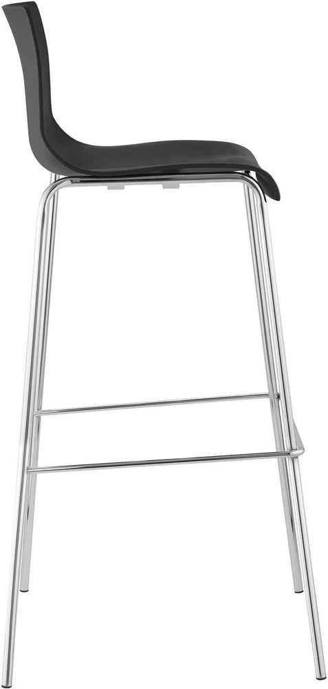 Mville Hover baro kėdė, plastikinė, 4 kojos, juoda, chromuota