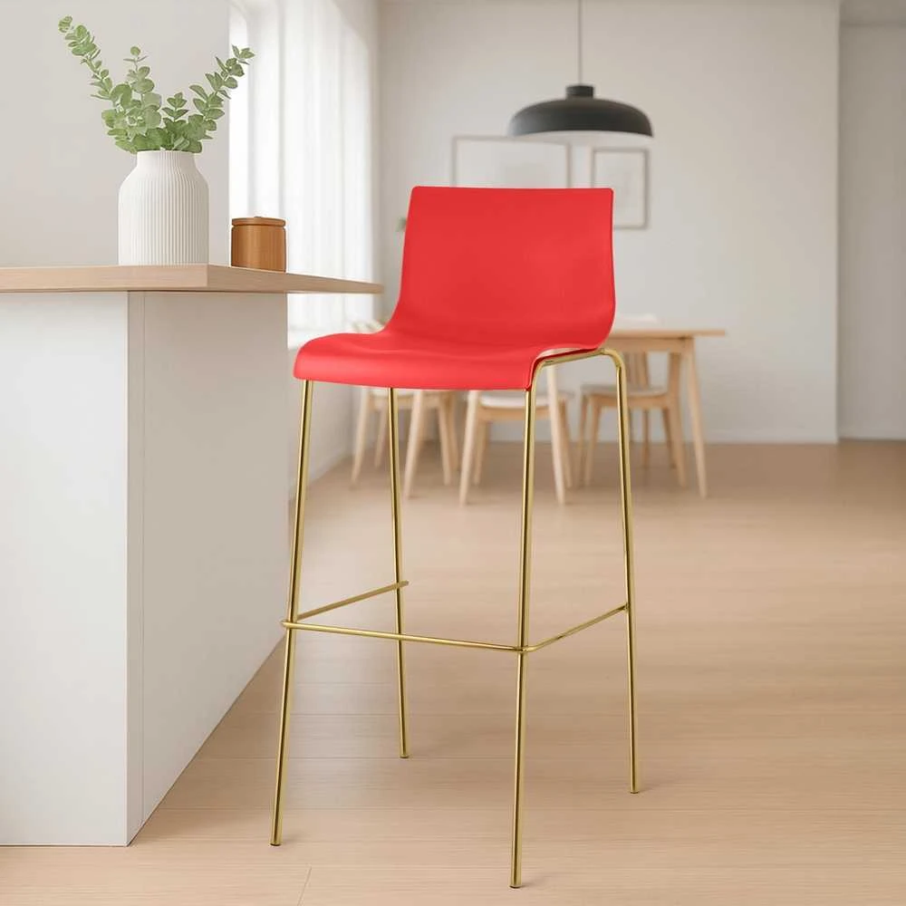 Clp Trading Mville Baro kėdė Hoover, plastikinė, 4 kojos, auksinė