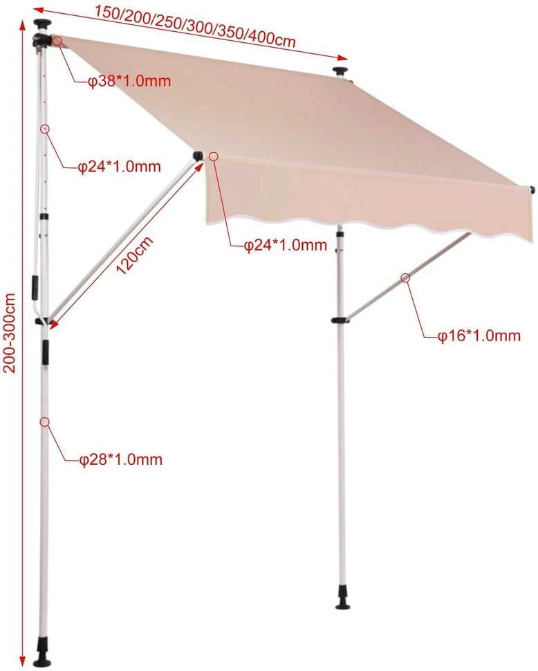 Clp Trading Mville Įtempiama markizė Westerly 350x120 cm