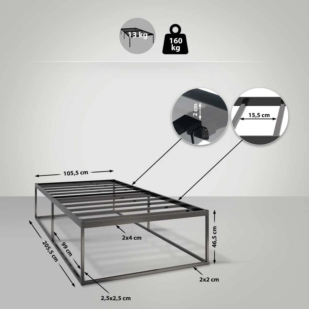 Clp Trading Metalinė lova Scala 200x100x46 cm
