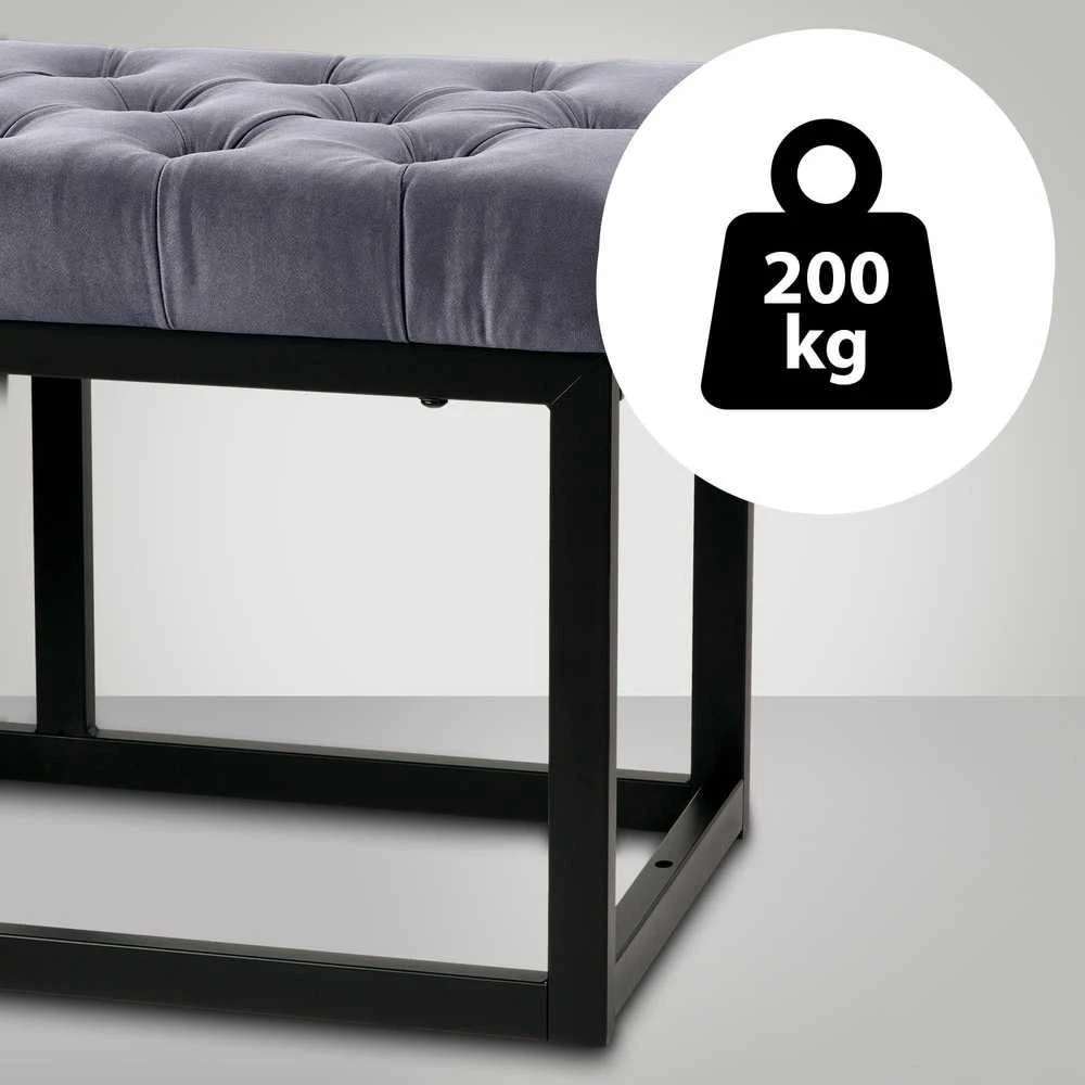 Mville Suoliukas Polson velvetinis, juodas, 120 cm