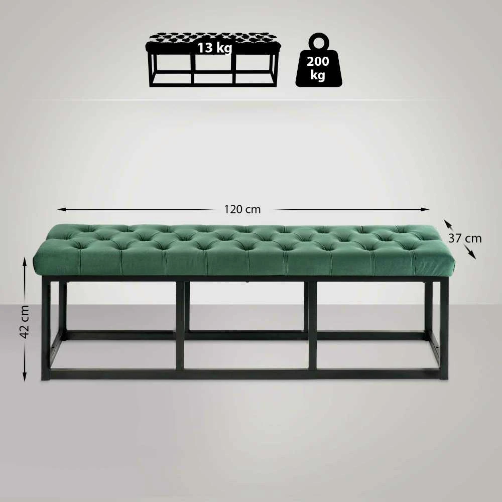 Mville Sėdimoji sofa Polson Velvet Juodas 120 cm