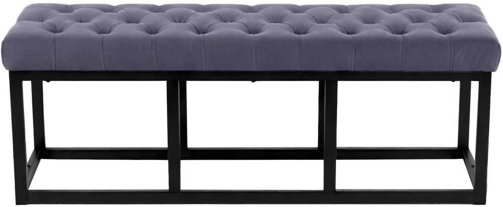 Mville Suoliukas Polson velvetinis, juodas, 120 cm