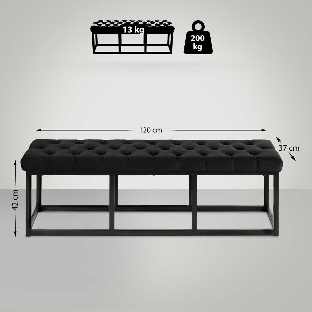 Mville Sėdimoji sofa Polson Velvet Juodas 120 cm