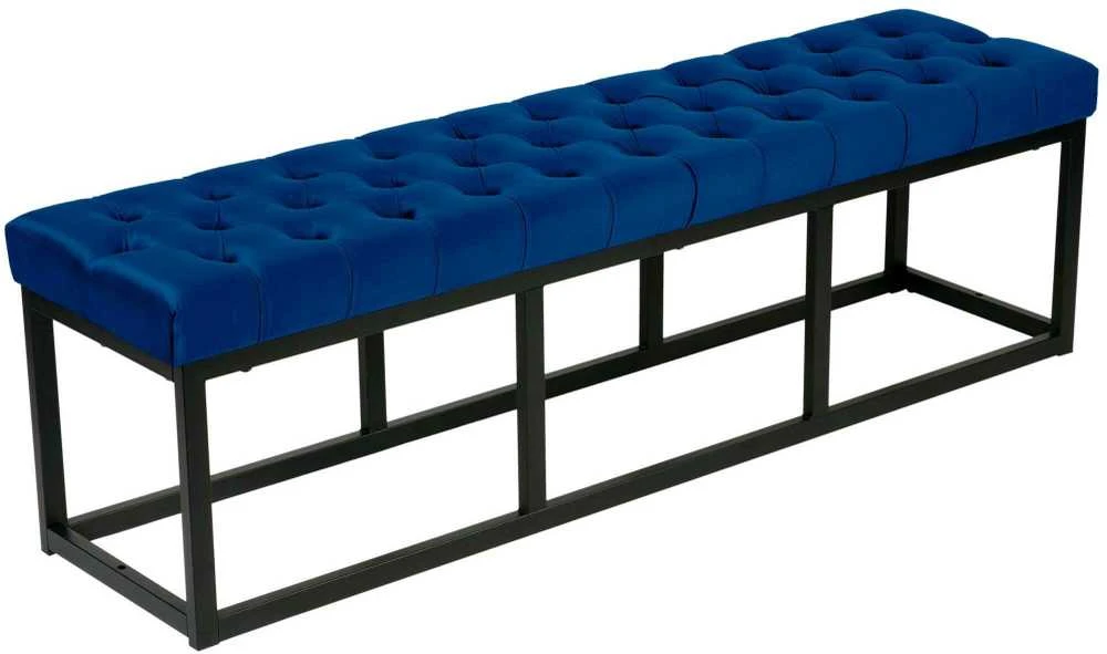 Clp Trading Sėdimoji suolelė „Polson“ iš juodo aksomo, 150 cm