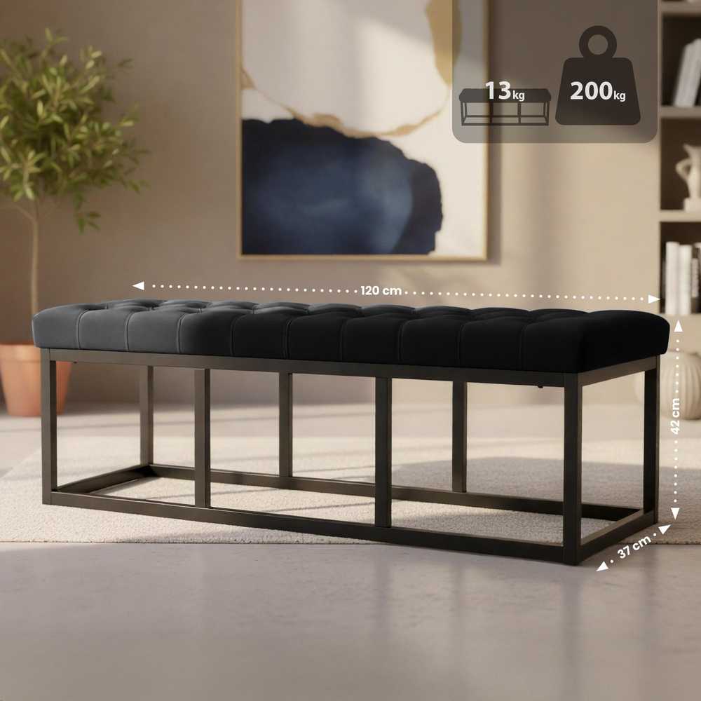Mville Sėdimoji sofa Polson Velvet Juodas 120 cm
