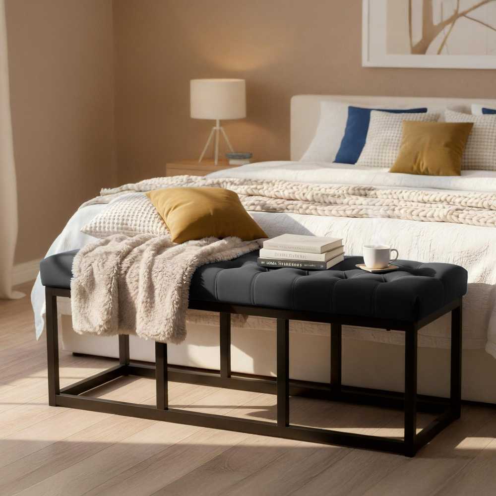Mville Sėdimoji sofa Polson Velvet Juodas 120 cm