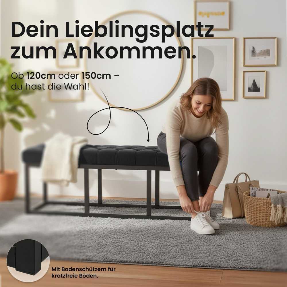 Mville Sėdimoji sofa Polson Velvet Juodas 120 cm