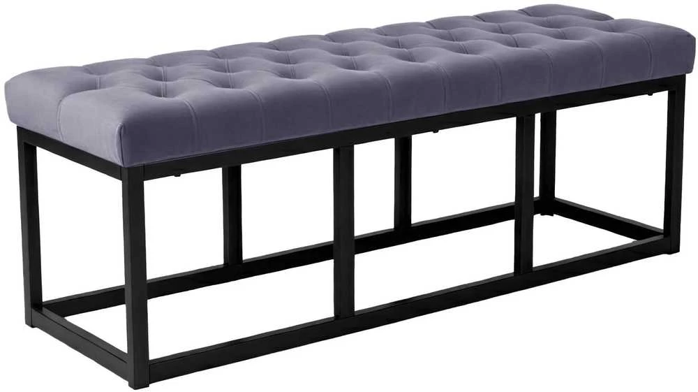 Mville Suoliukas Polson velvetinis, juodas, 120 cm