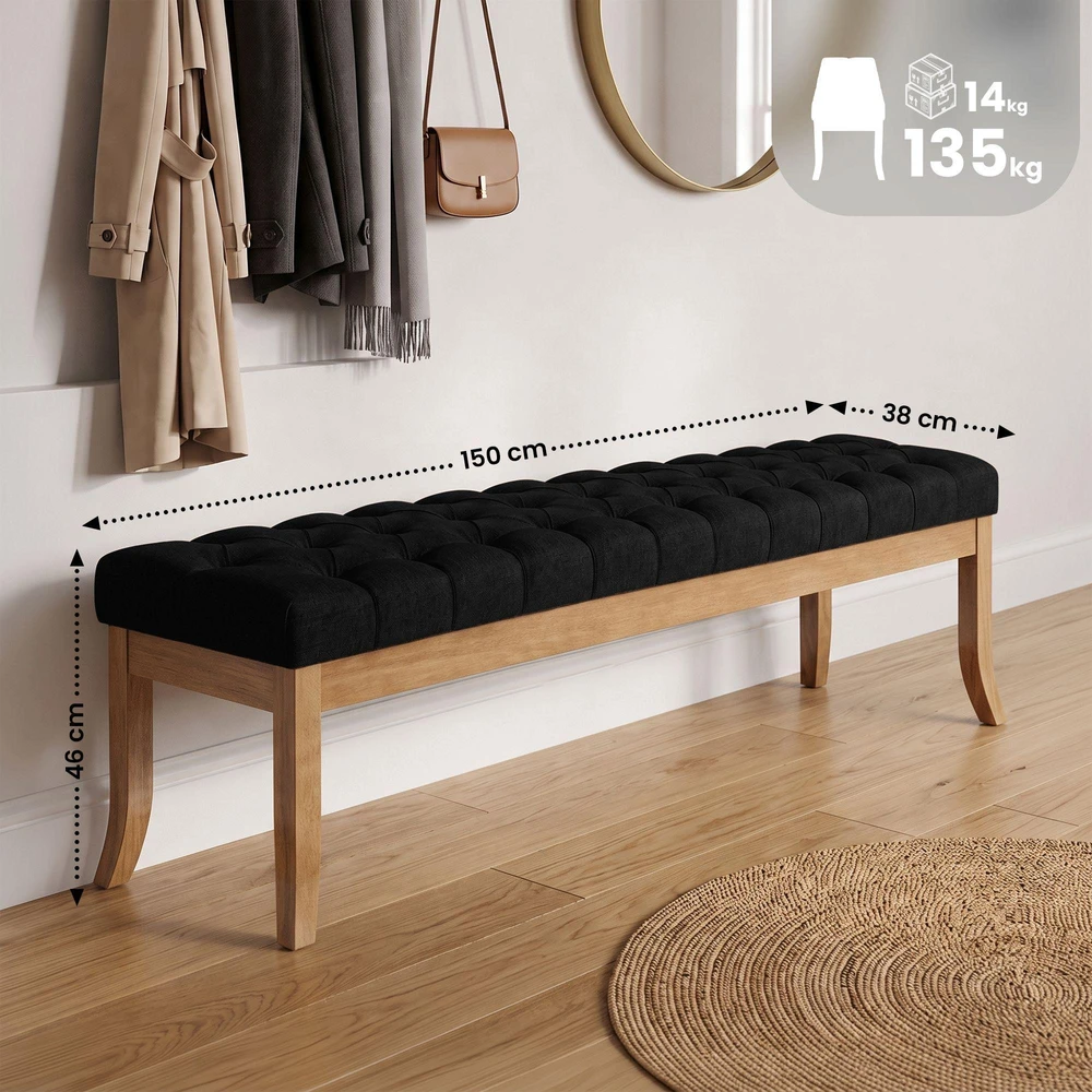 Clp Trading Sėdimoji suolelė „Ramses“, audinys, senovinio atspalvio šviesus, 150 cm