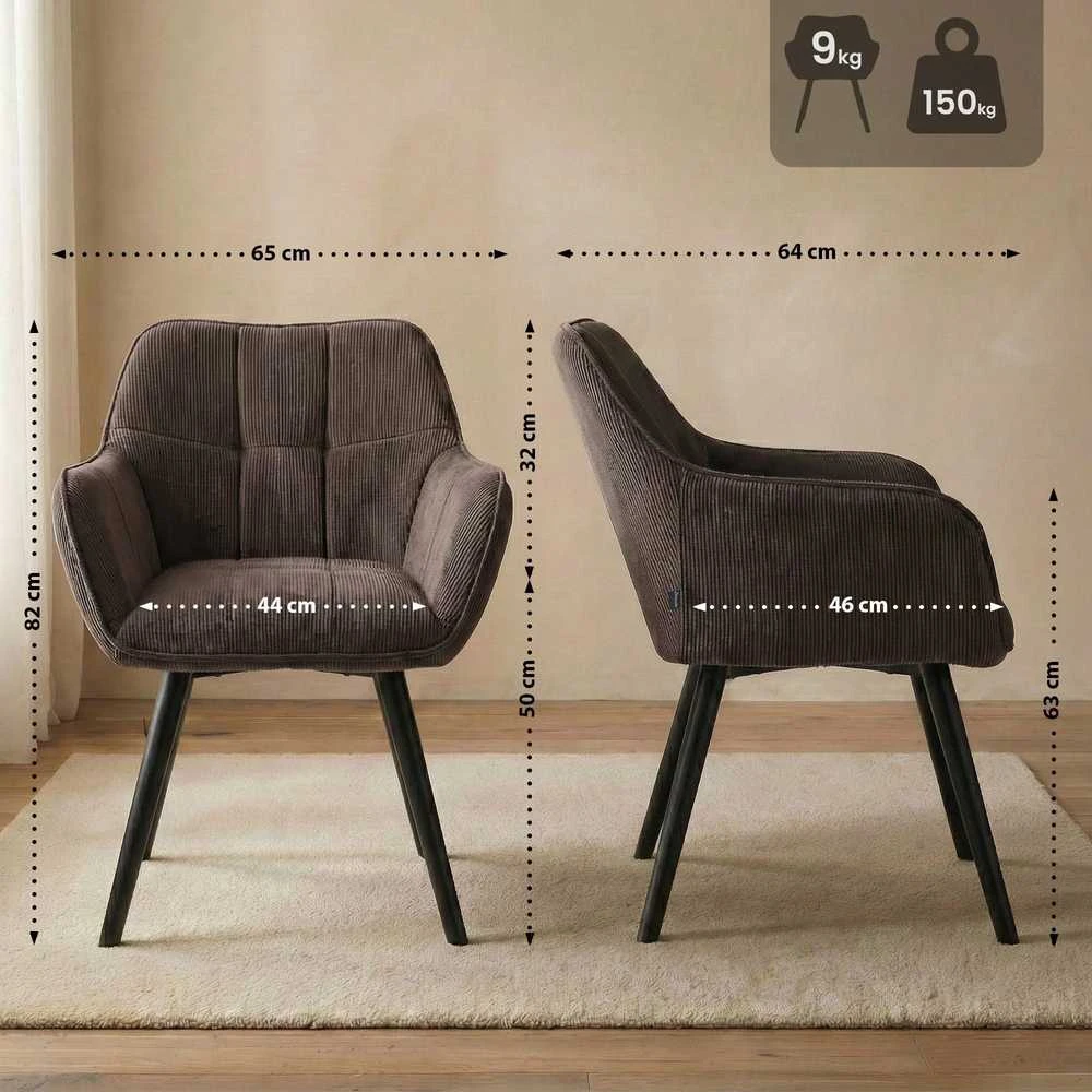 Mville Valgomojo kėdė „Vienna Cord“, juoda