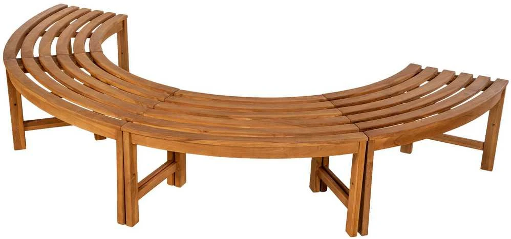 Mville CLP sodo suoliukas aplink medį Male, 250 cm, pusapvalis, be atlošo