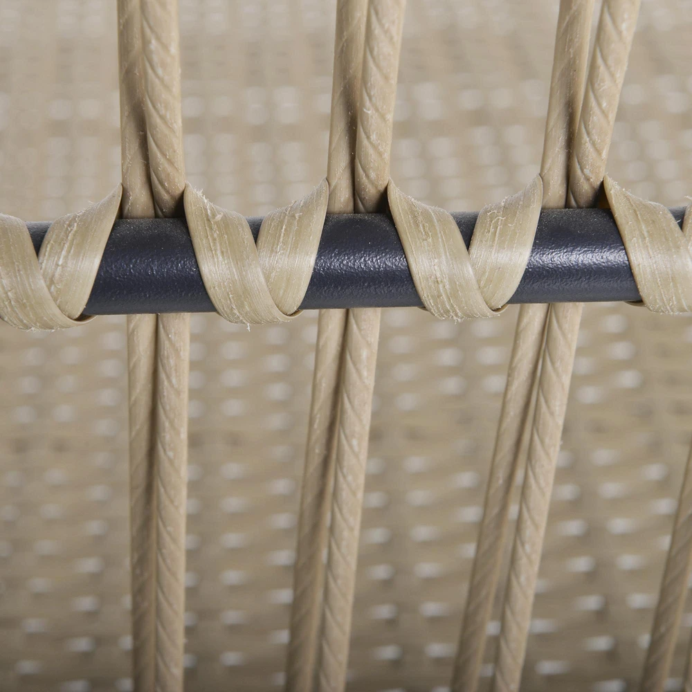 Lauko baldų komplektas 3 dalių rotango sodo baldų komplektas, 2 vietų sofa su šezlongu ir staliuku