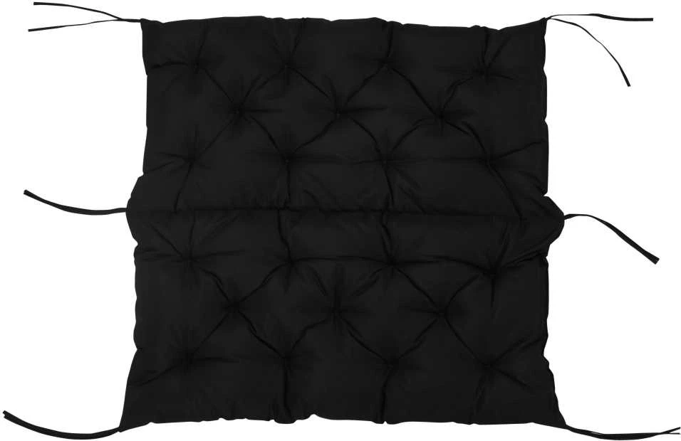 Outsunny 3-vietė suoliuko pagalvėlė 100x98x8 cm, su dirželiais, sėdimoji pagalvėlė, lauko/vidaus kėdės pagalvėlė, sėdynės užvalkalas, sėdynės paminkštinimas, suoliuko pagalvėlė sodo baldams, sodo suoliukui, sūpynėms, juoda