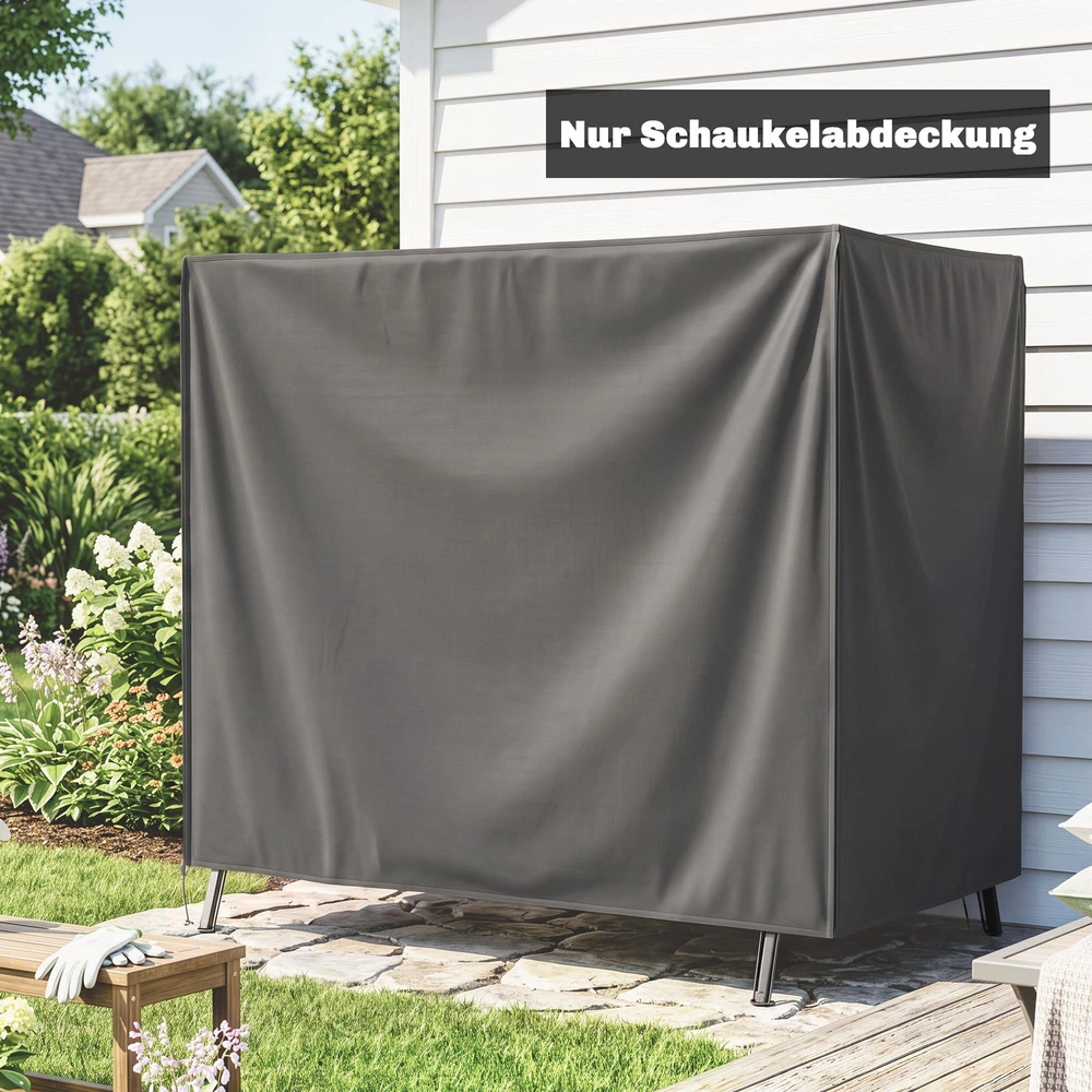 „Outsunny“ 3 vietų sūpynių uždangalas, vandeniui atsparus, apsauginis užvalkalas žiemai, atsparus UV spinduliams, plyšimui atsparus 420D Oksfordo audinys, 177x114x152 cm, tamsiai pilkas