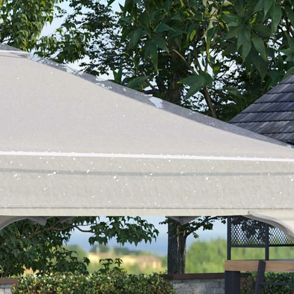 Outsunny Paviljono uždangalas 3x3m, atsparus vandeniui stabilus žiemai atsparus apsauginis gaubtas, paviljono stogo atsarginis apvalkalas sodo paviljonui, atsarginis stogas apsauga nuo lietaus brezentas, skaidrus