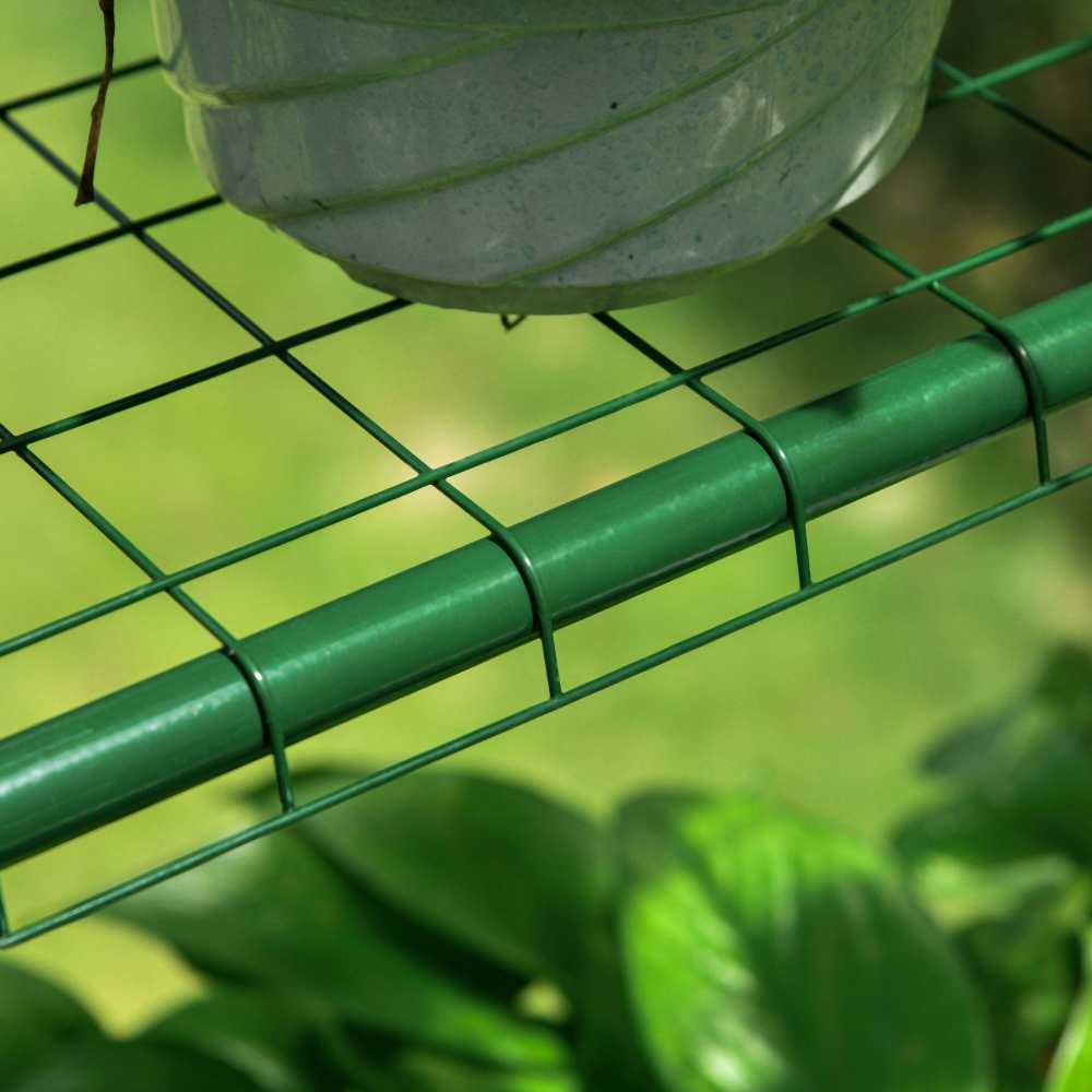 "Outsunny" Folijos šiltnamis Sodo stoginė Pomidorų šiltnamis su 6 lentynomis, skaidraus plieno PVC, skirtas sodui