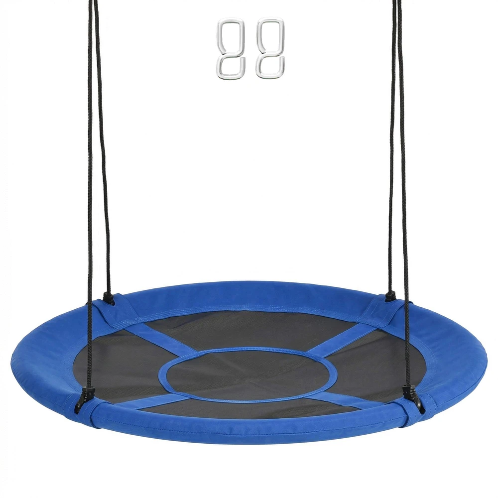 Outsunny gandro lizdo tipo sūpynės, Ø110cm, 150kg, reguliuojamos, mėlynos, 3-12 metų