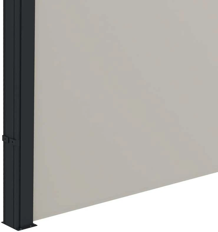 Outsunny ištraukiama šoninė markizė, 300 x 140 cm sodo markizė, apsauginė sienelė su UV apsauga, apsauga nuo vėjo, metalas, poliesteris, šviesiai pilka