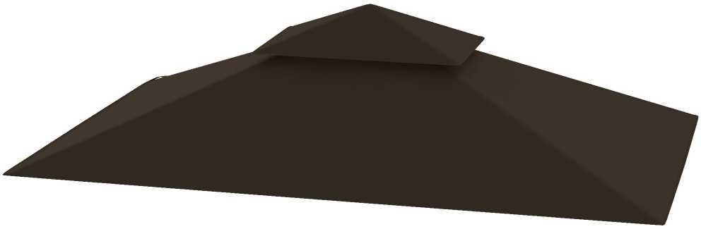 "Outsunny" keičiamasis stogas grilio paviljonui 1,5 m x 2,4 m, tik keičiamasis stogas, dviejų aukštų apsauginė danga, vandenį atstumianti stogo danga, skirta naudoti lauke, stogas tinka lauko grilio palapinei, kavai