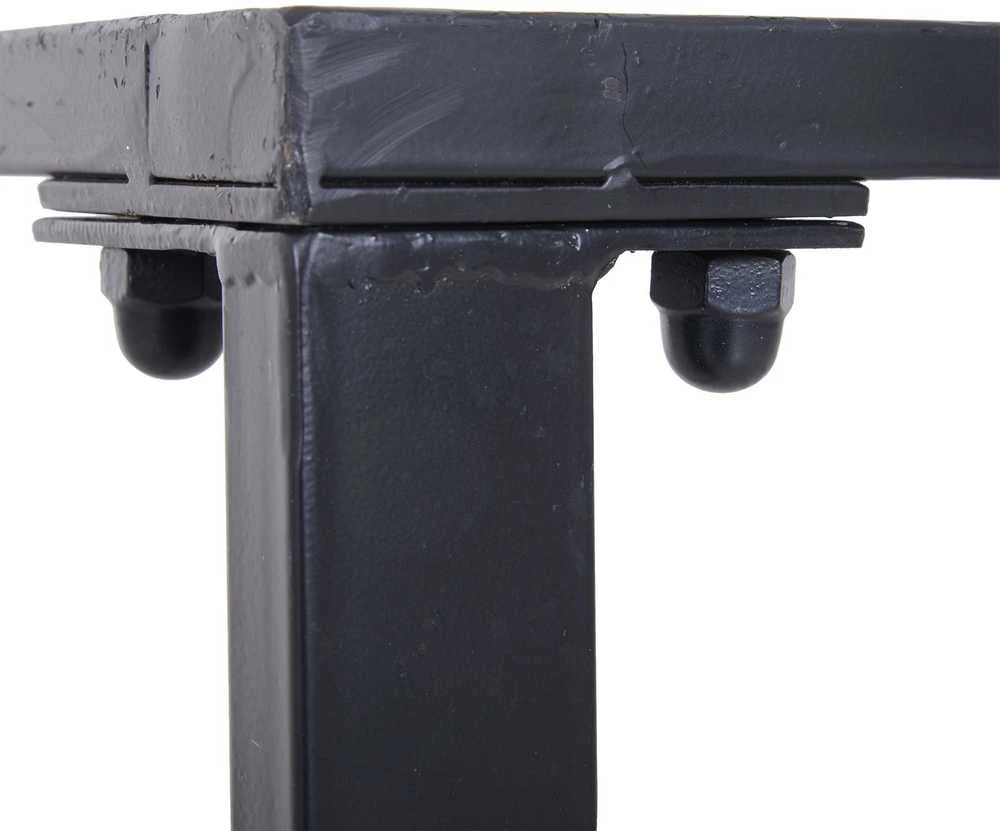 Outsunny 3 dalių lauko baldų komplektas, sodo baldai, 1 x stalas, 2 x suoliukai, metalinis, juodas, 110 x 55 x 70 cm