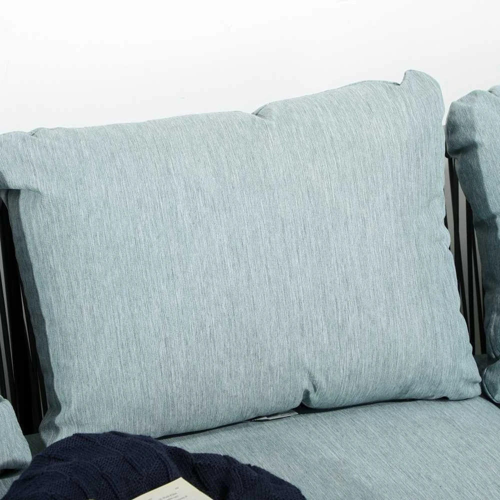 Lauko baldų komplektas Outsunny 4 dalių rotango sodo baldų komplektas, svetainės baldai su pagalvėlėmis, sėdimoji grupė su 2 dvivietėmis sofomis, 1 kampine sofa, 1 kavos staliuku, sodo baldai balkonui, terasai, aliuminis+poliesteris, pilka