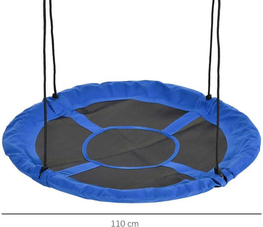 Outsunny gandro lizdo tipo sūpynės, Ø110cm, 150kg, reguliuojamos, mėlynos, 3-12 metų