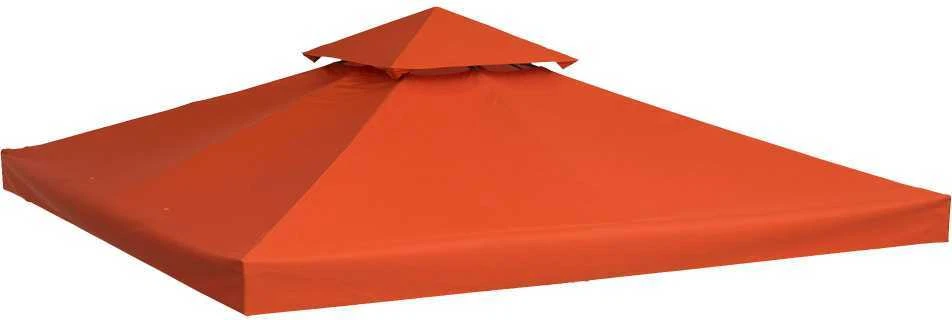 Outsunny atsarginis stogas pavėsinės stogas metalinei pavėsinei, sodo pavėsinei, 3x3 m, rūdžių raudonos spalvos, poliesteris