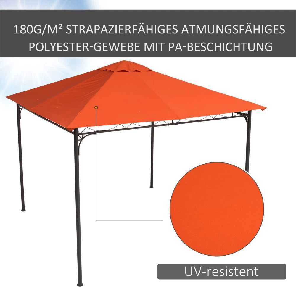Outsunny atsarginis stogas pavėsinei, apsauga nuo saulės, poliesterio danga, oranžinė, 2,98 x 2,95 m