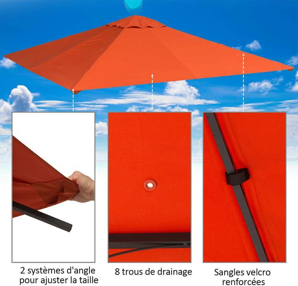 Outsunny atsarginis stogas pavėsinei, apsauga nuo saulės, poliesterio danga, oranžinė, 2,98 x 2,95 m
