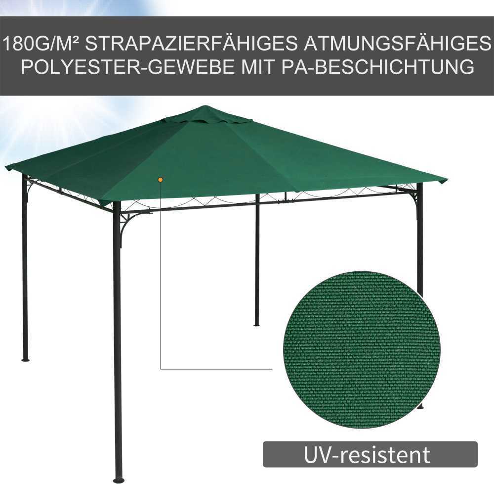 Outsunny Pakaitinis pavėsinės stogas - žalias, 2,98 x 2,95 m