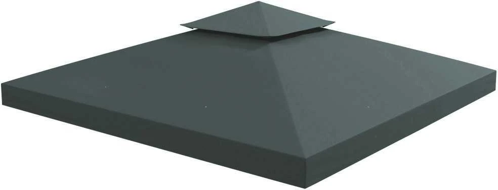 „Outsunny“ atsarginis stogas pavėsinėms, skirtas metalinėms sodo pavėsinėms, vakarėlių palapinėms, poliesteris, 3x3 m, anglies pilka