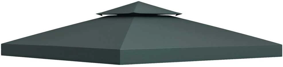„Outsunny“ atsarginis stogas pavėsinėms, skirtas metalinėms sodo pavėsinėms, vakarėlių palapinėms, poliesteris, 3x3 m, anglies pilka
