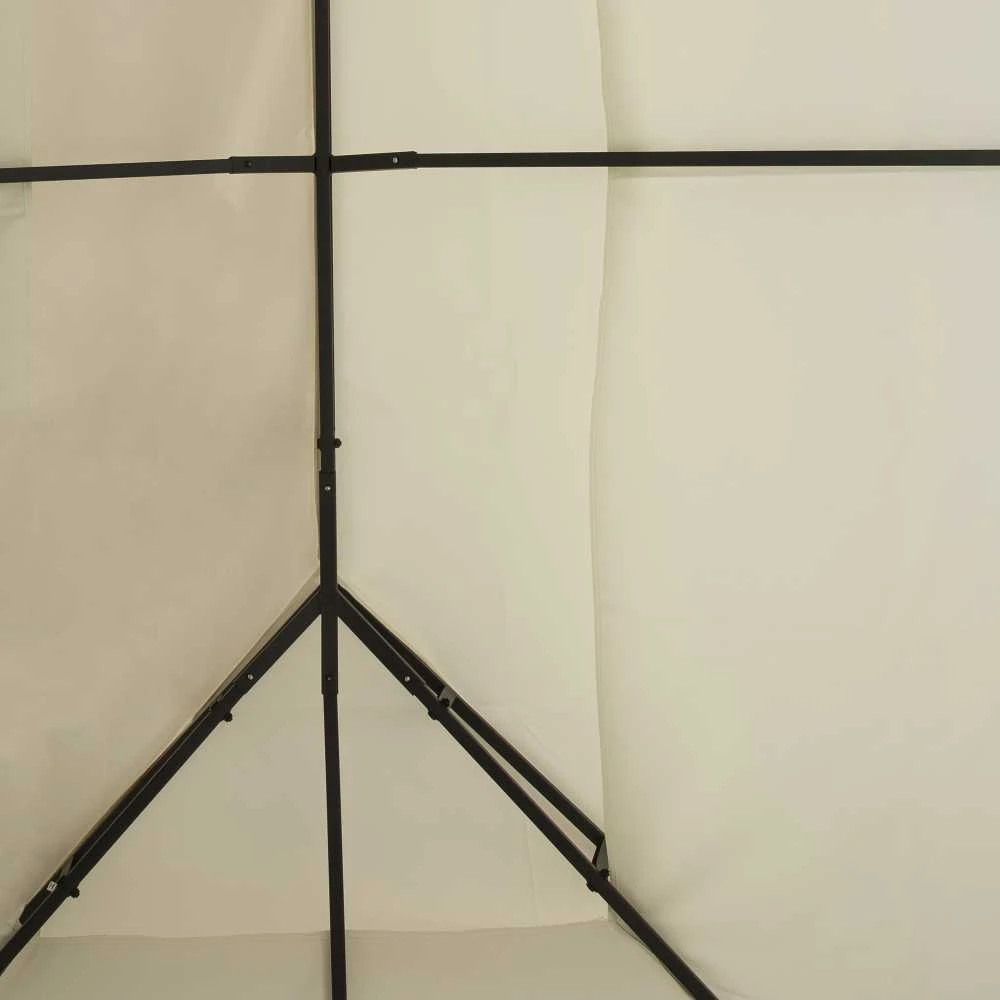 Outsunny atsarginis stogas paviljono stogas metaliniam paviljonui sodo paviljonui su nutekėjimo anga vakarėlių palapinė sodo palapinė poliesteris 4x3m kreminė balta