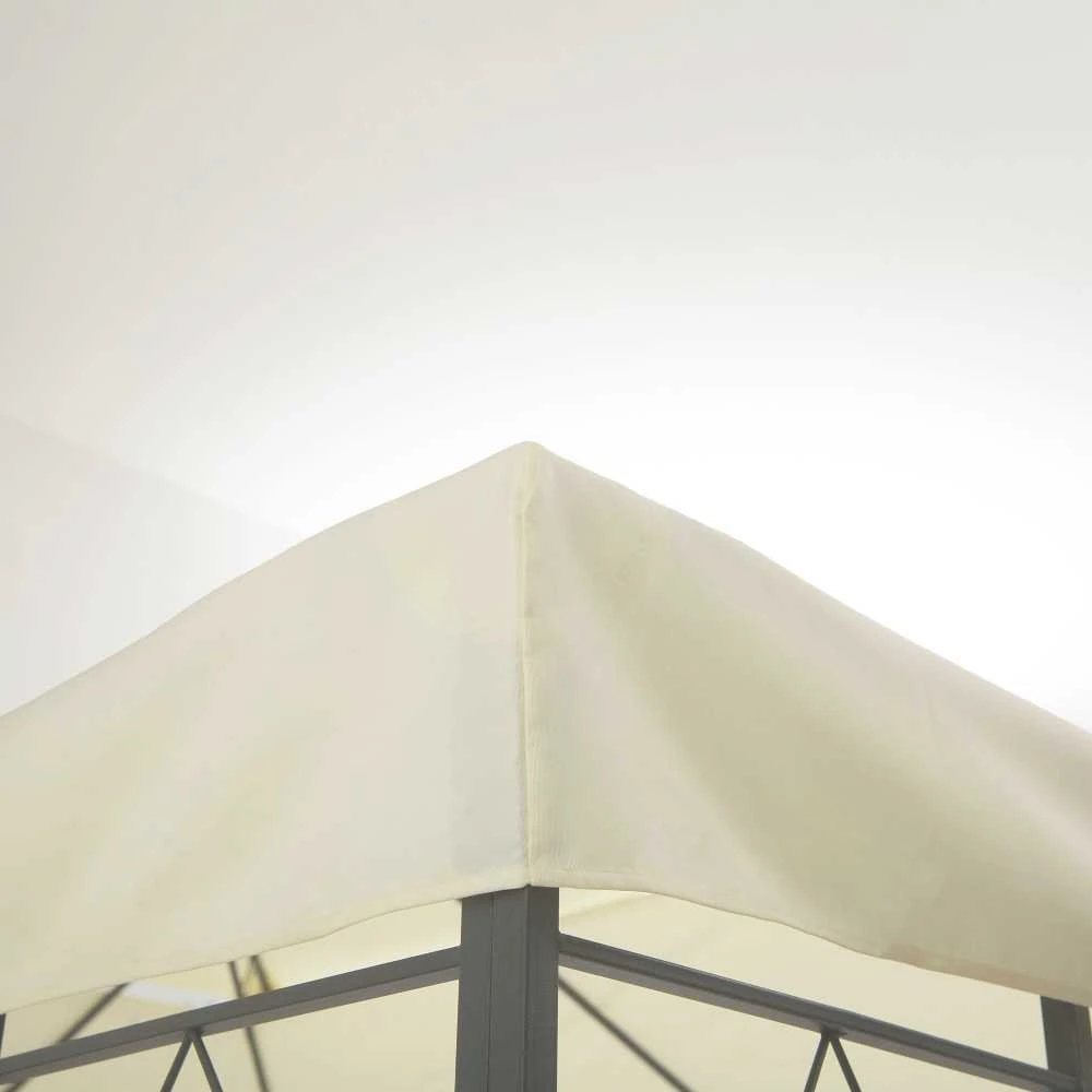 Outsunny atsarginis stogas paviljono stogas metaliniam paviljonui sodo paviljonui su nutekėjimo anga vakarėlių palapinė sodo palapinė poliesteris 4x3m kreminė balta