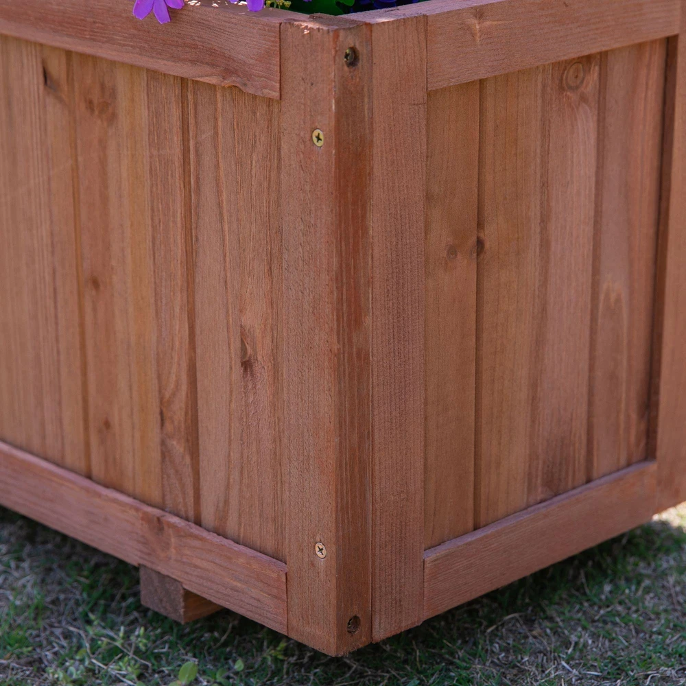Outsunny pakelta lysvė su grotelėmis gėlėms, vazonas, rėmas vijokliniams augalams, rožių arka, medinė, natūrali, 72,5 x 31,5 x 149,5 cm