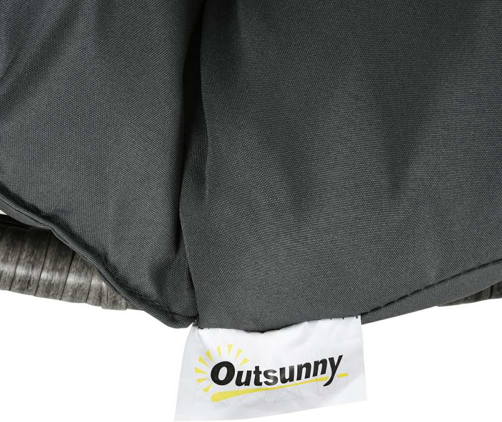 Lauko baldų komplektas "Outsunny" papasano fotelis Pintas fotelis fotelis su pagalvėle 360 laipsnių rotango pilkos spalvos W87 x D97 x H86 cm