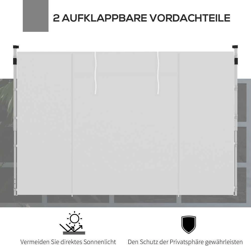 Outsunny paviljono šoninių sienelių rinkinys, 2 vnt., sienelės su langais ir durimis, skirtos 3x3/3x6 m paviljono palapinei, Oksfordo audinys, baltos