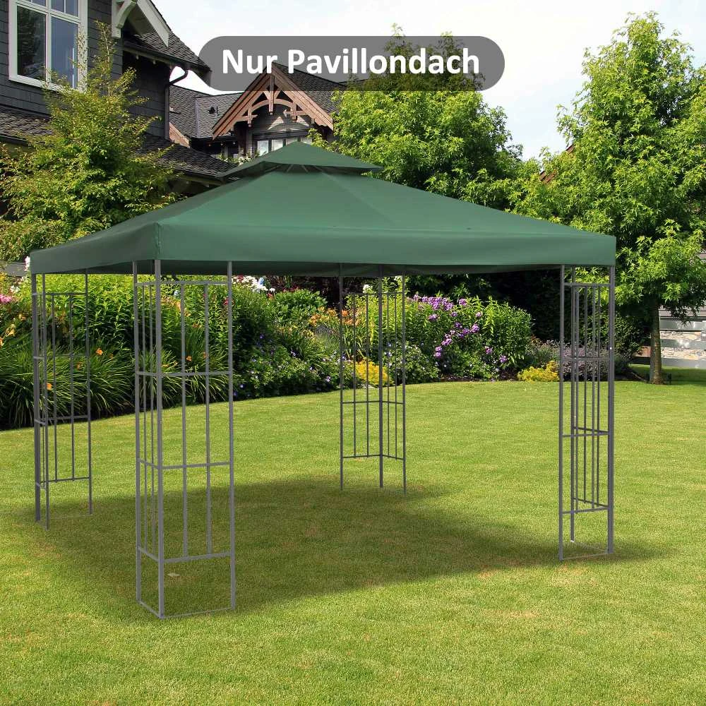Outsunny Paviljono stogo pakaitalas, poliesteris 3x3m, anglies pilka spalva, atsparus vandeniui, skirtas metaliniam ir sodo paviljono rėmui