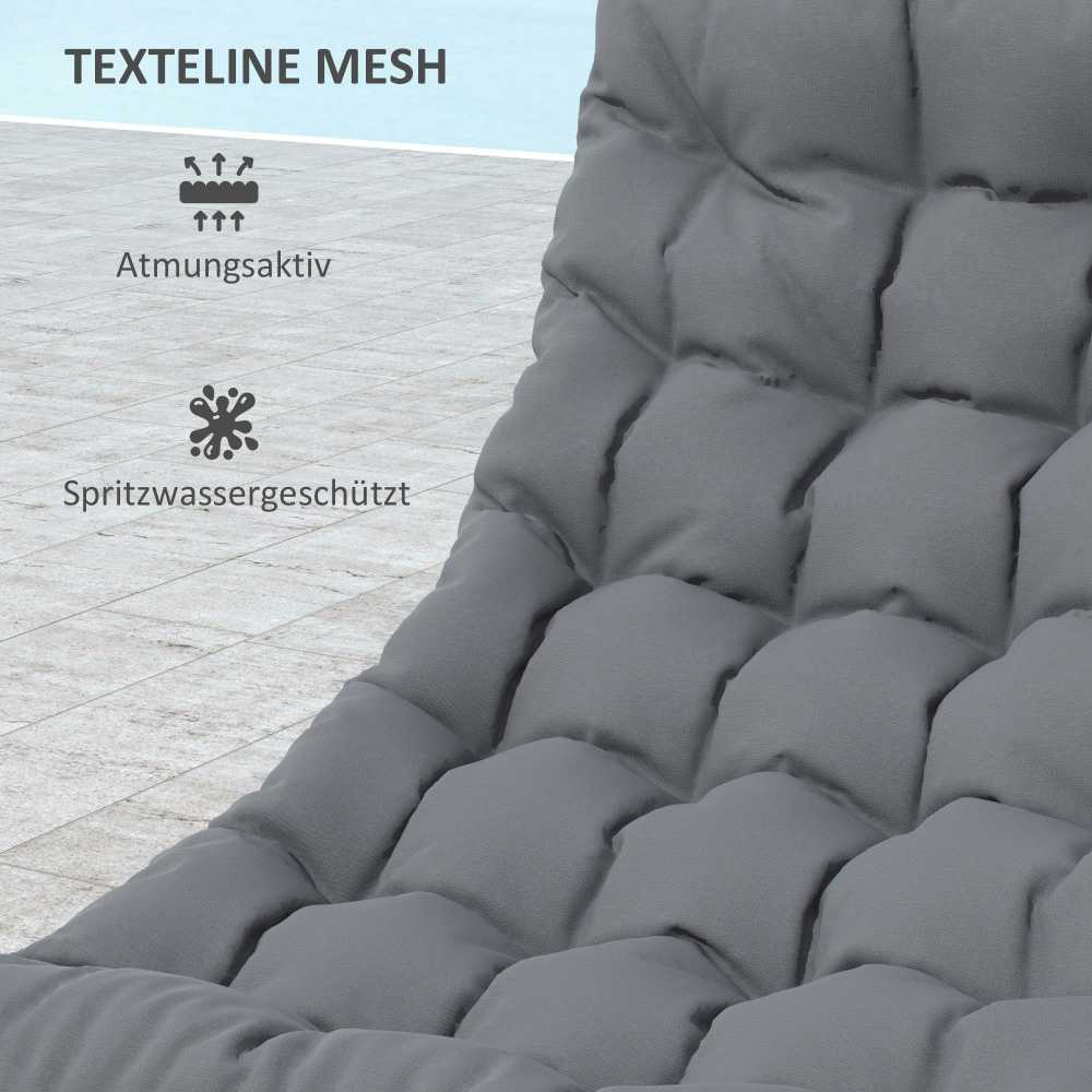 Outsunny plieno sodo baldų komplektas 4 asmenims, atsparus oro sąlygoms, balkonų baldų rinkinys su 2 vietų sofa, foteliu, šoniniu staliuku ir sėdynių pagalvėlėmis, lauko baldų komplektas, terasos baldai pilkos spalvos