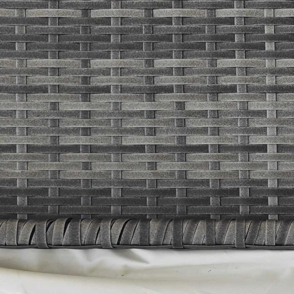 Outsunny balkono stalas, sodo pagalbinis staliukas, sodo baldai, pusapvalis, poliratanas, metalas, pilkas, 100 x 50 x 74 cm