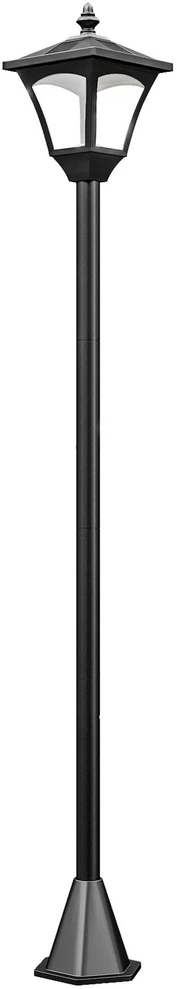 Outsunny saulės energija maitinamas sodo žibintas, lauko šviestuvas su LED, 10 liumenų, juodas, 15 x 15 x 120 cm