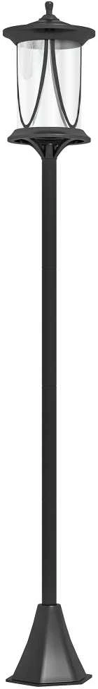 Outsunny saulės energija veikiantis sodo žibintas 127 cm, sodo lempa su šaltai balta LED šviesa, takelio šviestuvas su šviesos jutikliu, IP44 atsparus vandeniui, lauko, juodas