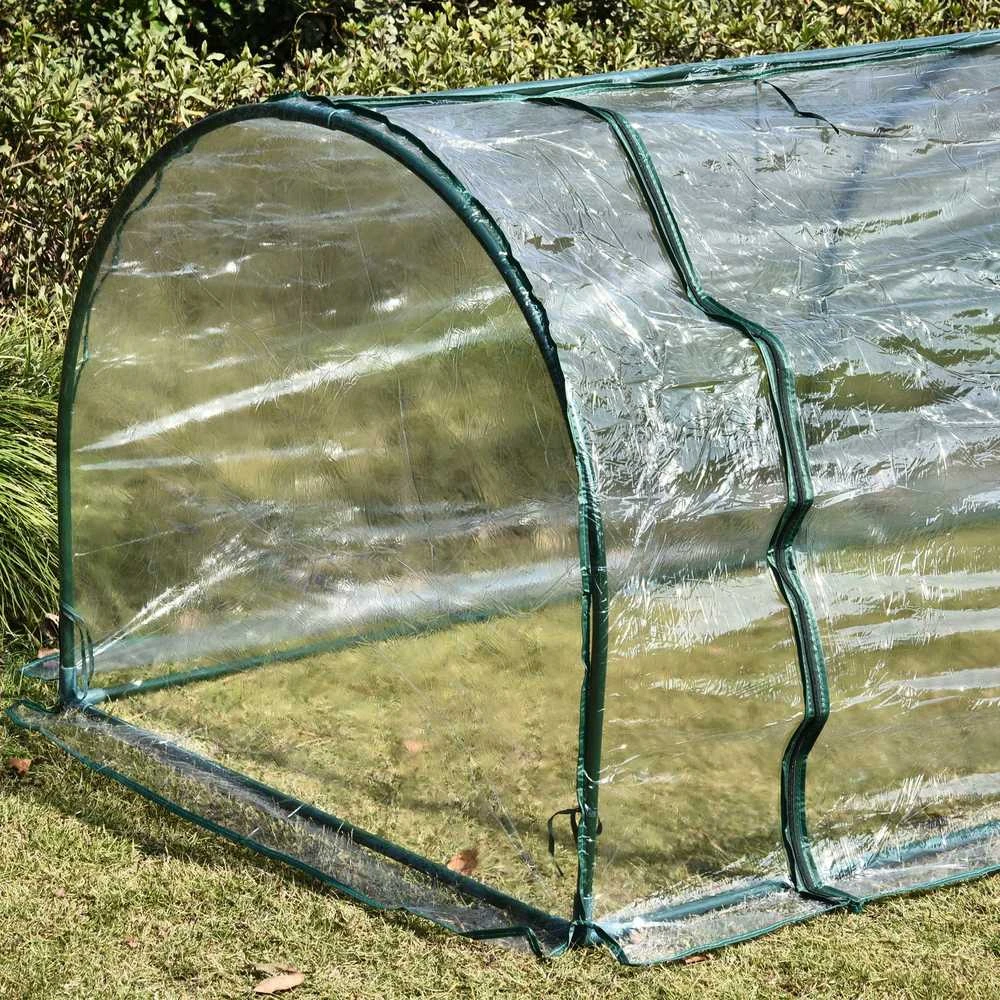 Outsunny šiltnamis su durimis, daigykla, augalų auginimui, plienas, PVC, 250x100x80 cm